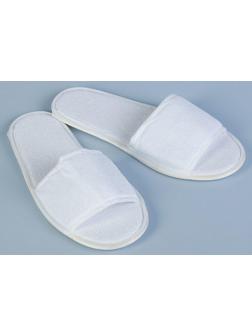 Тапочки одноразовые, махровые, подошва 3 мм, белые