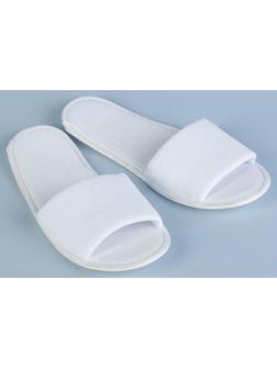Тапочки одноразовые, махровые, подошва 3 мм, белые
