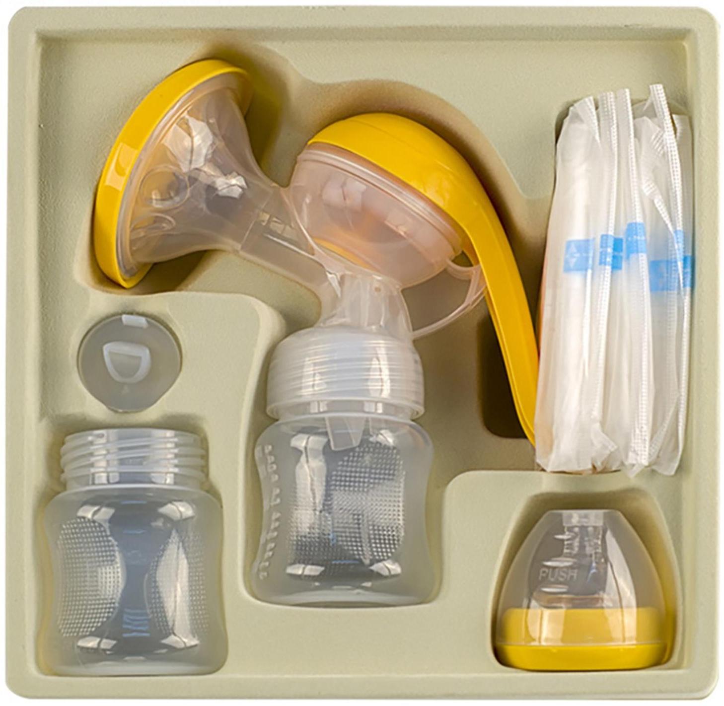 Молокоотсос ручной Maman LS-A06  3 предмета: бутылочка,соска и сменные вкладыши