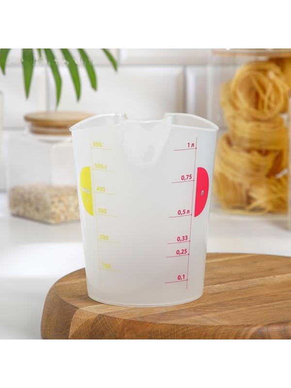 Кувшин мерный, 1 л, цвет прозрачный