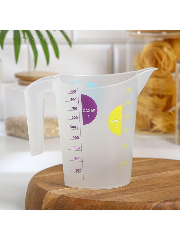Кувшин мерный, 1 л, цвет прозрачный