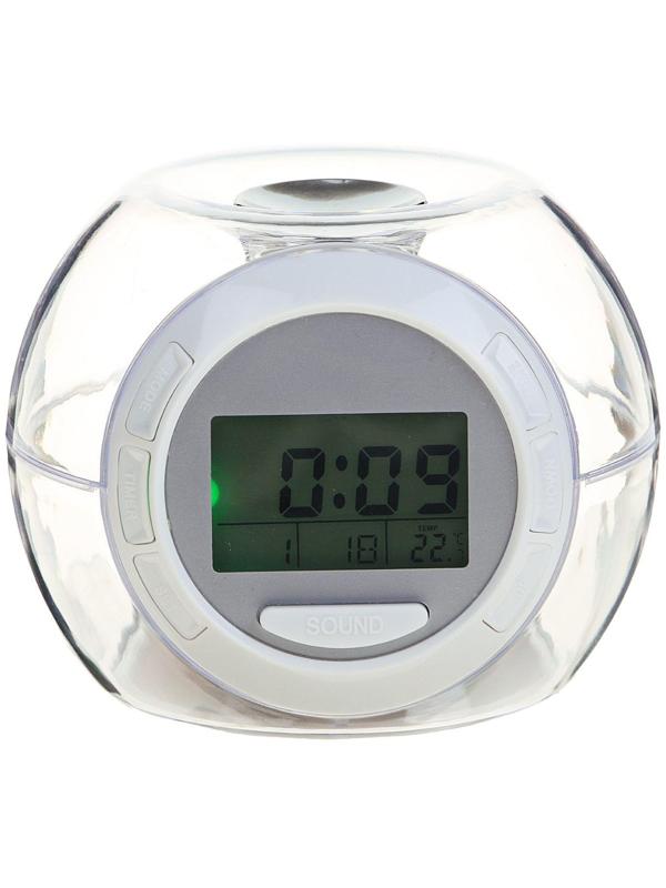 Будильник Luazon LB-06, 7 цветов дисплея, 6 мелодий, прозрачный