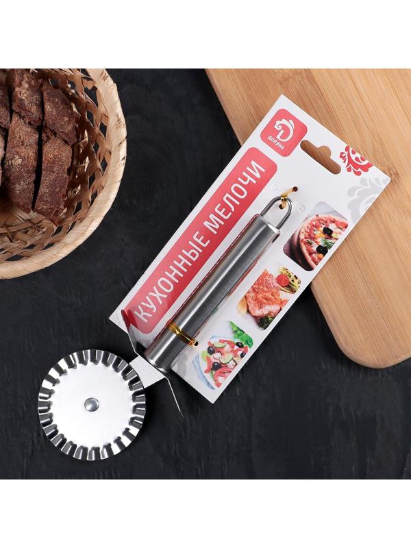 Нож для теста и пиццы Доляна «Металлик», 20 см, цвет хромированный