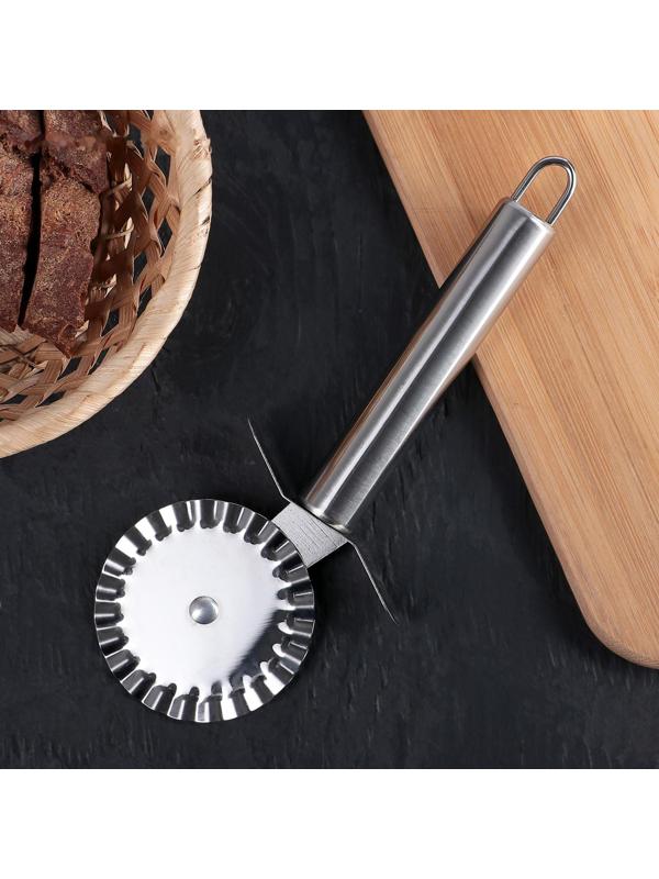 Нож для теста и пиццы Доляна «Металлик», 20 см, цвет хромированный