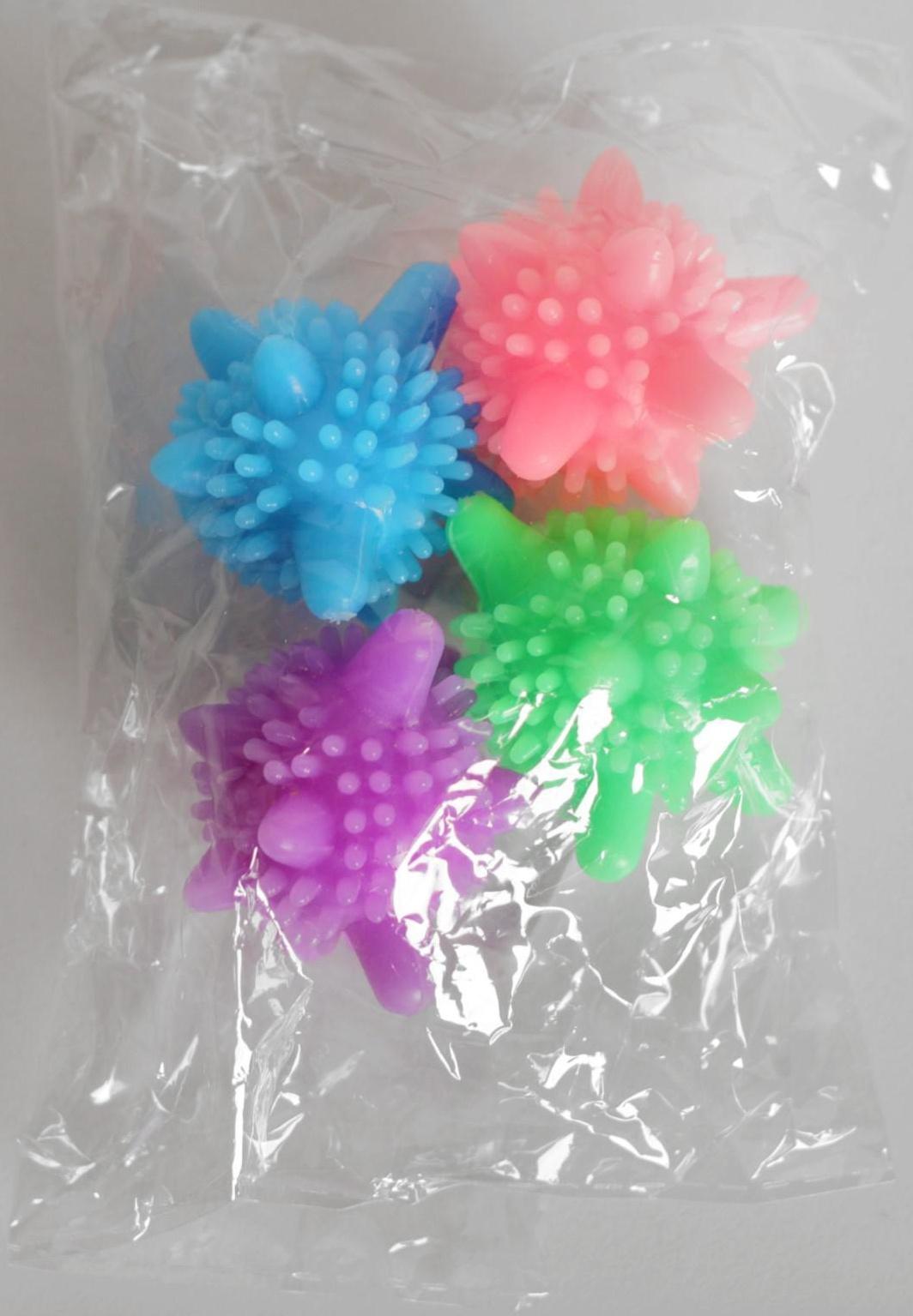 Шарики для стирки белья Доляна, d=6 см, 4 шт, цвет МИКС