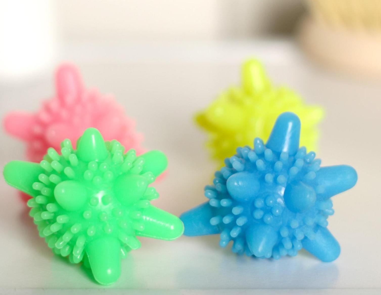 Шарики для стирки белья Доляна, d=6 см, 4 шт, цвет МИКС