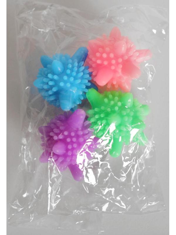 Шарики для стирки белья Доляна, d=6 см, 4 шт, цвет МИКС