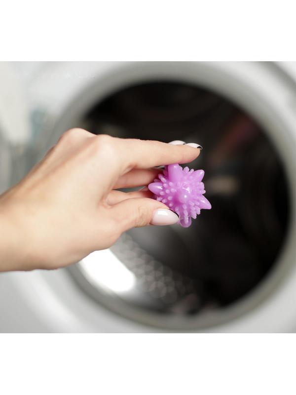 Шарики для стирки белья Доляна, d=6 см, 4 шт, цвет МИКС