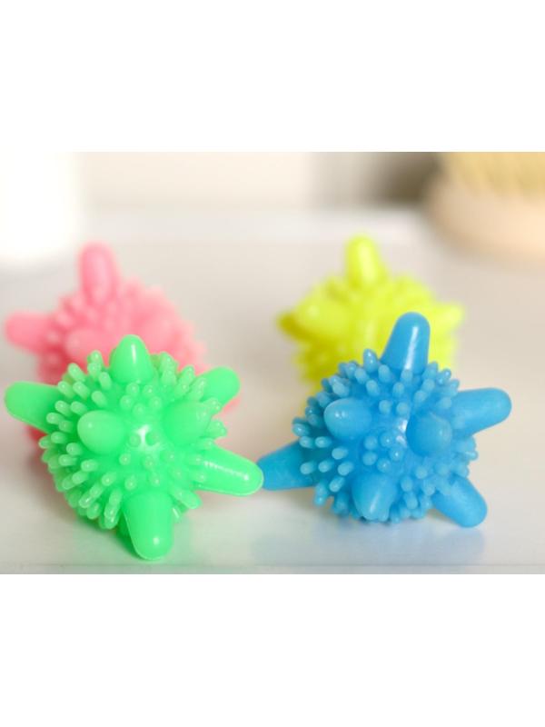 Шарики для стирки белья Доляна, d=6 см, 4 шт, цвет МИКС