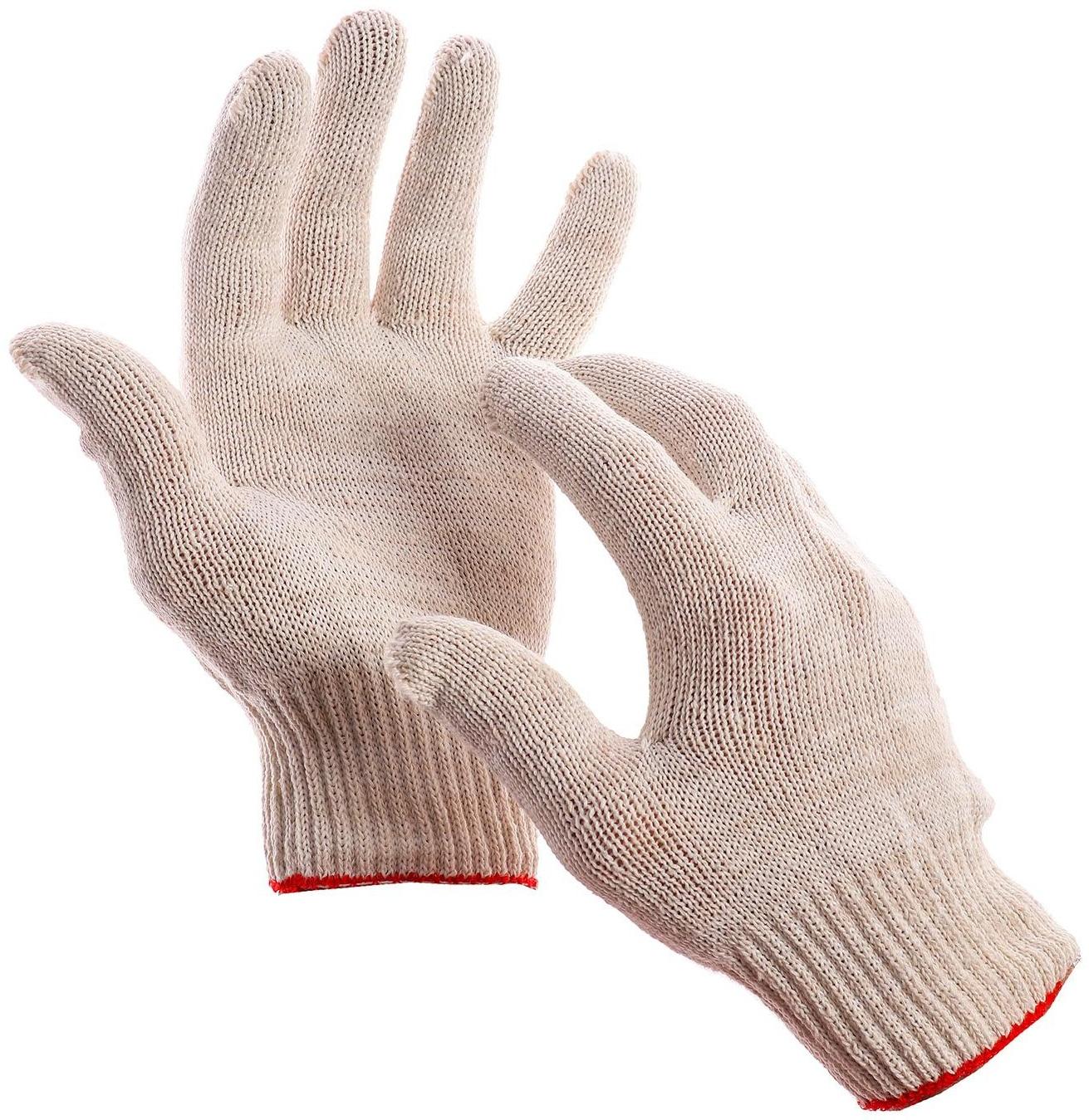 Перчатки, х/б, вязка 10 класс, 5 нитей, без покрытия, белые