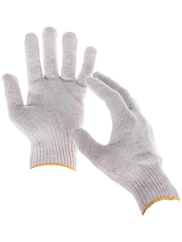 Перчатки, х/б, вязка 10 класс, 5 нитей, без покрытия, белые