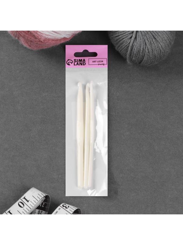 Набор крючков для вязания, d = 4/5/6 мм, 14 см, 3 шт, цвет белый