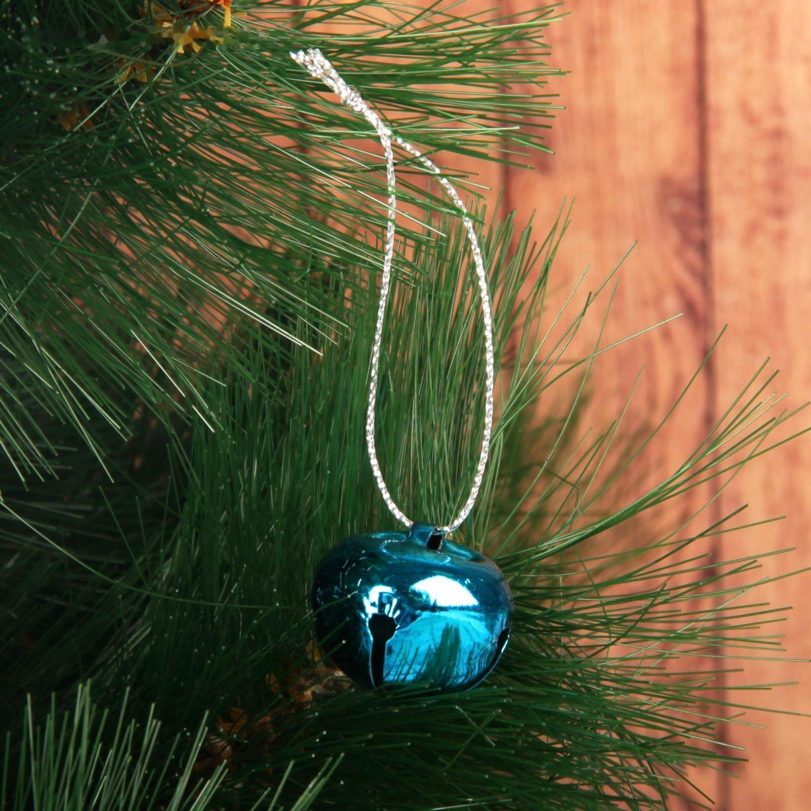 Бубенчики, набор 12 шт., размер 1 шт: 2,5×2,5 см, цвет красный, жёлтый, розовый, синий, серебряный