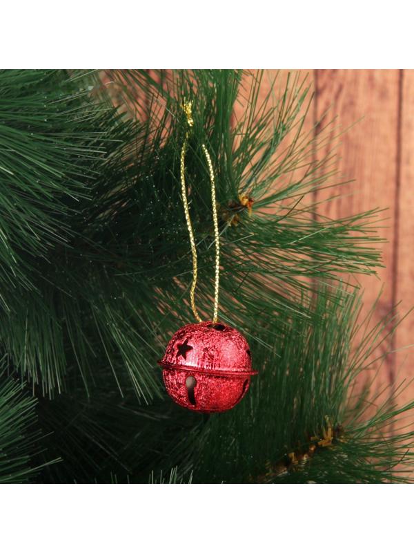 Бубенчики, набор 12 шт., размер 1 шт: 3×3 см, цвет серебряный, золотой, красный, голубой