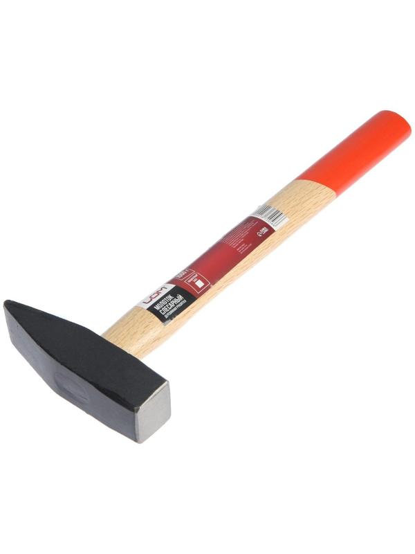 Молоток слесарный ЛОМ, квадратный боек, деревянная рукоятка, 1000 г