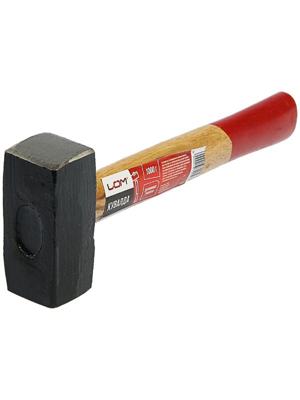 Кувалда ЛОМ, 1 кг, деревянная рукоятка