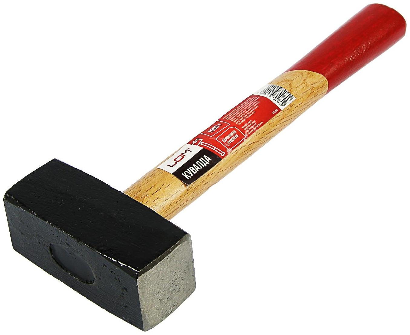 Кувалда ЛОМ, 1.5 кг, деревянная рукоятка