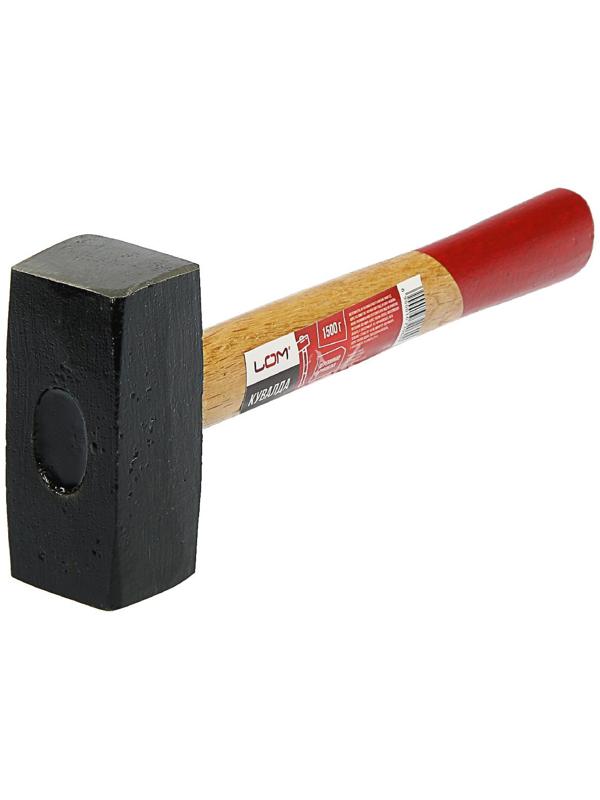Кувалда ЛОМ, 1.5 кг, деревянная рукоятка