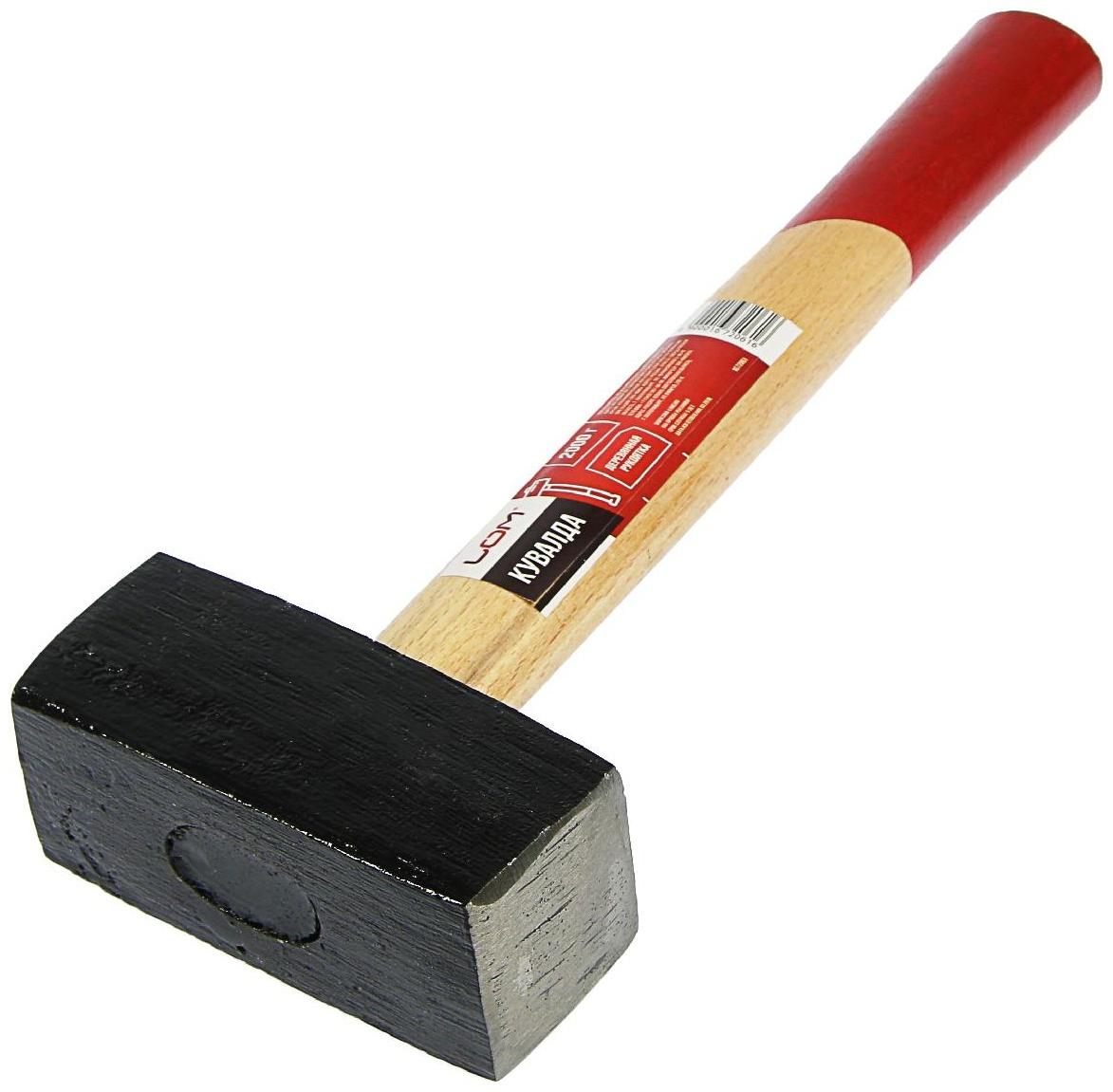 Кувалда ЛОМ, 2 кг, деревянная рукоятка