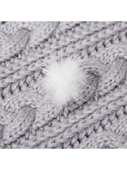 Помпон из натурального меха норки, размер 1 шт: 2,5 см, цвет белый