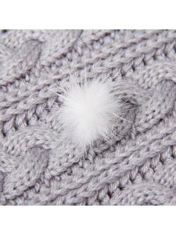 Помпон из натурального меха норки, размер 1 шт: 2,5 см, цвет белый