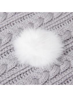 Помпон из натурального меха зайца, размер 1 шт: 7 см, цвет белый