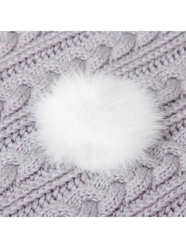 Помпон из натурального меха зайца, размер 1 шт: 7 см, цвет белый