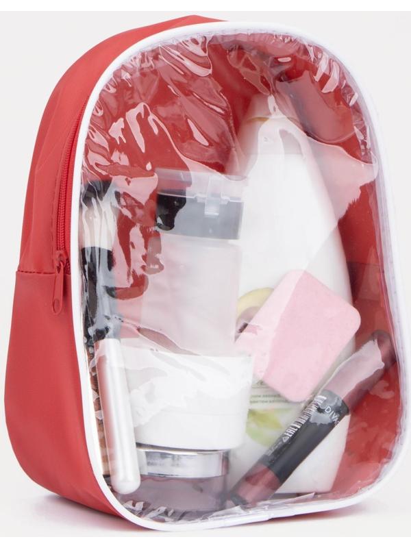 Косметичка на молнии, цвет красный