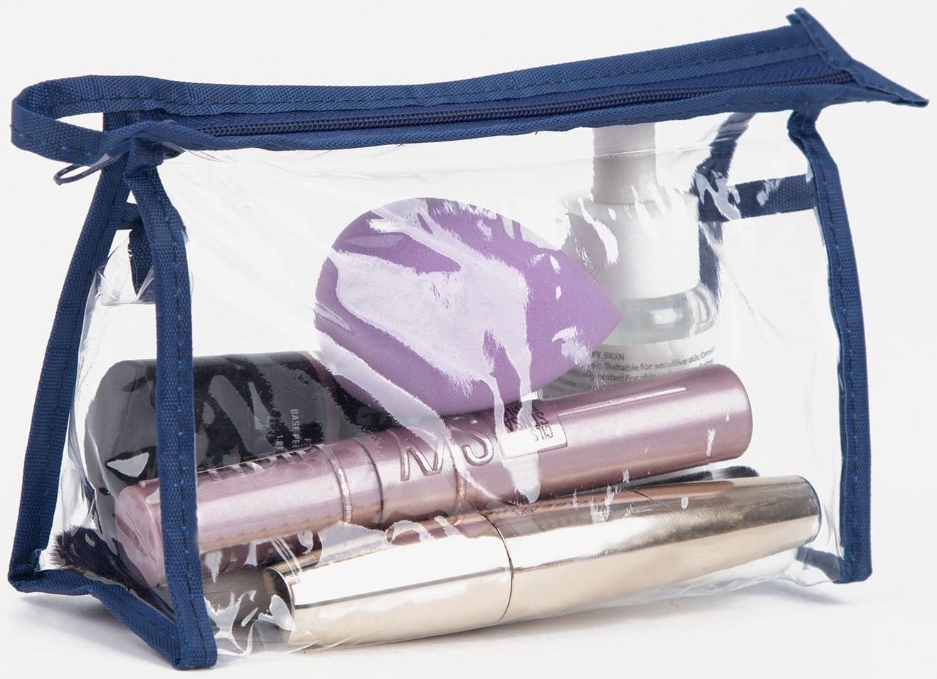 Косметичка на молнии, цвет синий