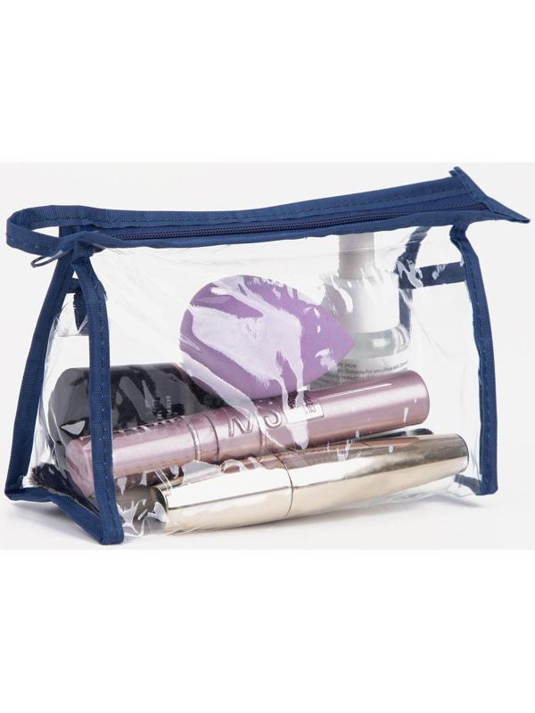 Косметичка на молнии, цвет синий