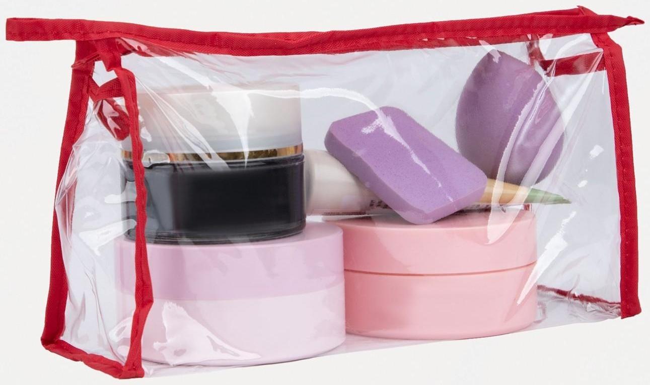 Косметичка на молнии, цвет красный