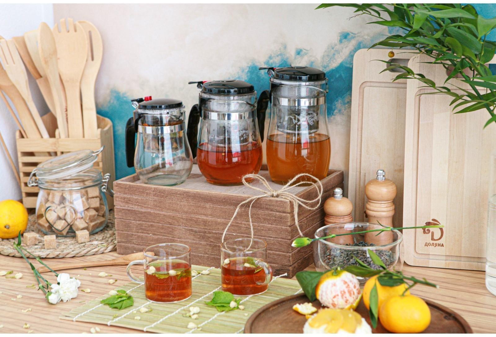 Чайник стеклянный заварочный Magistro «Мехико», 750 мл, с металлическим ситом, пластиковая колба