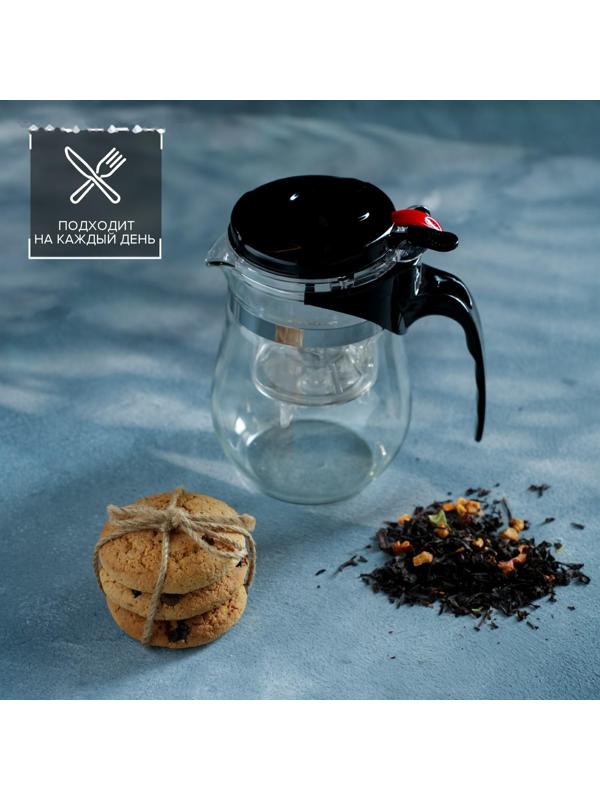 Чайник стеклянный заварочный Magistro «Мехико», 750 мл, с металлическим ситом, пластиковая колба