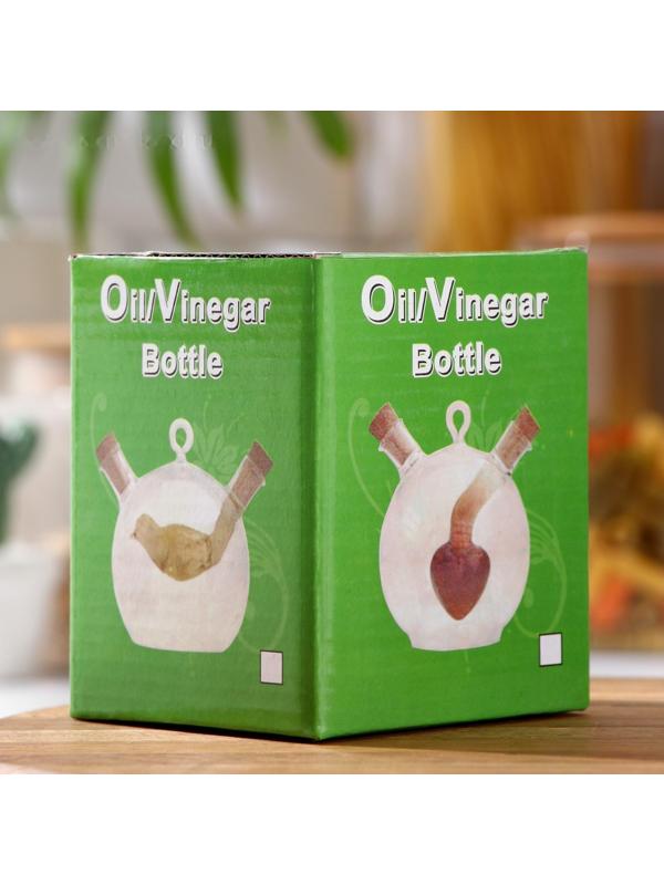 Бутыль стеклянная 2 в 1 для соусов и масла «Фьюжн. Сфера», 180/70 мл, 8×8×8,5 см