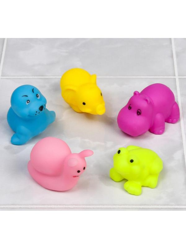 Набор резиновых игрушек для игры в ванной «Маленькие друзья», 5 шт., цвета МИКС