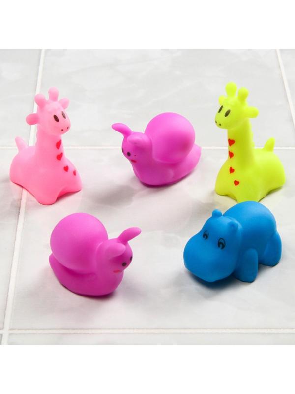 Набор резиновых игрушек для игры в ванной «Маленькие друзья», 5 шт., цвета МИКС