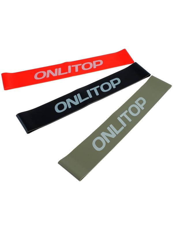 Набор из 3 фитнес-резинок 30 х 5 см, нагрузка 10, 14, 22 кг, цвета микс