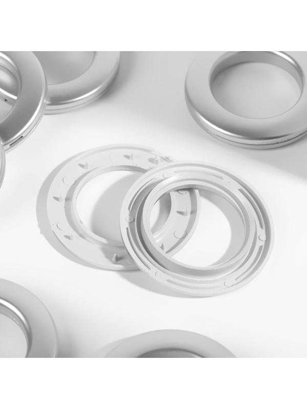 Люверсы для штор, d = 3,4/5,5 см, 10 шт, цвет серебряный