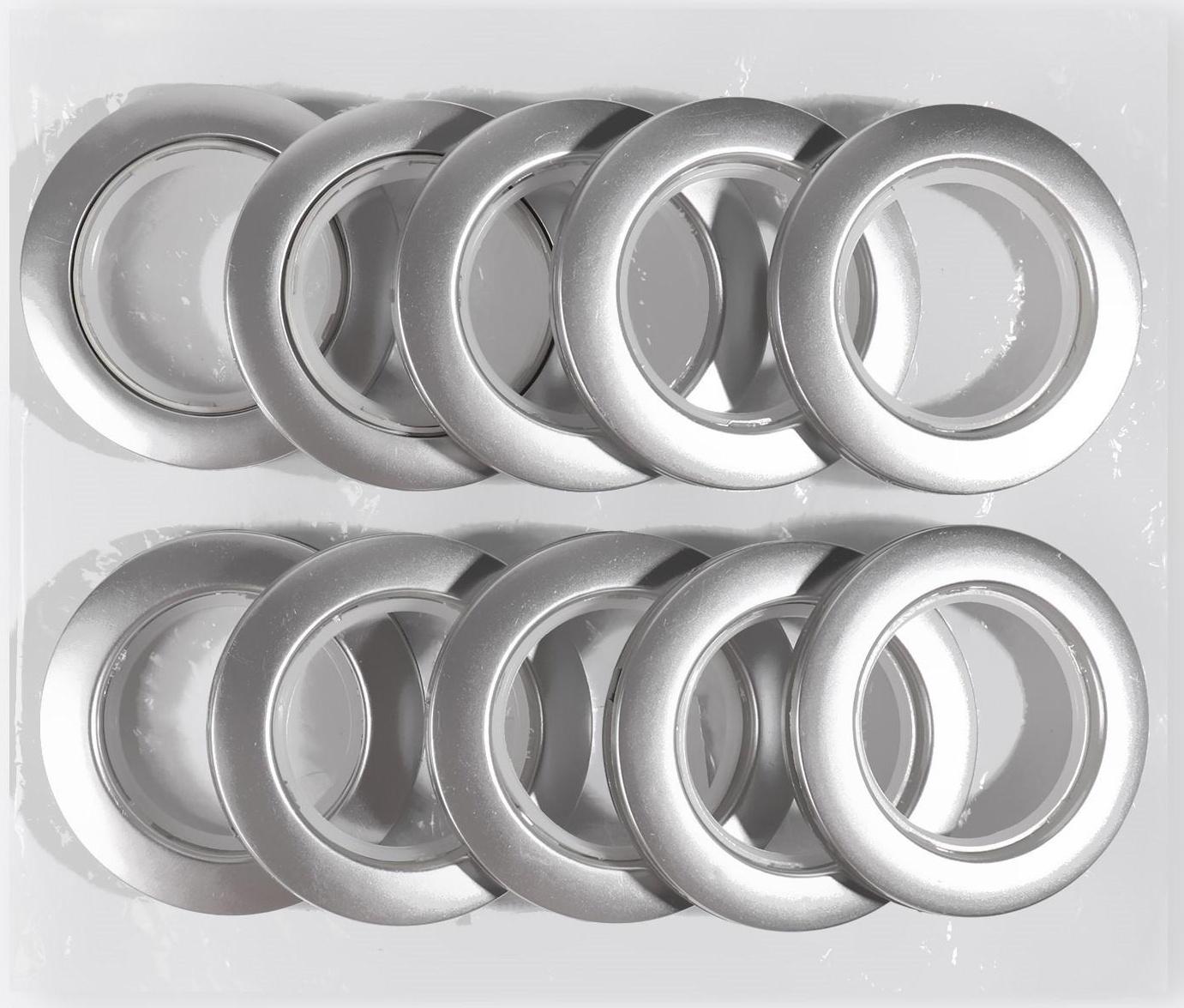 Люверсы для штор, d = 4,1/7,5 см, 10 шт, цвет серебряный