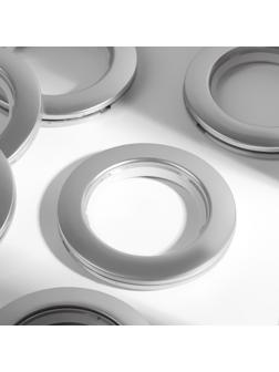 Люверсы для штор, d = 4,1/7,5 см, 10 шт, цвет серебряный