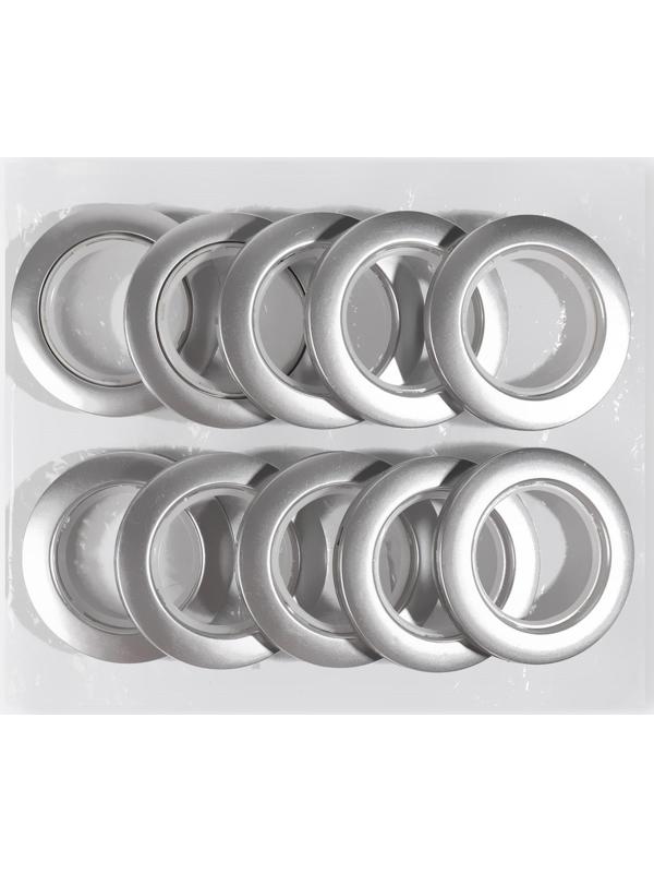 Люверсы для штор, d = 4,1/7,5 см, 10 шт, цвет серебряный