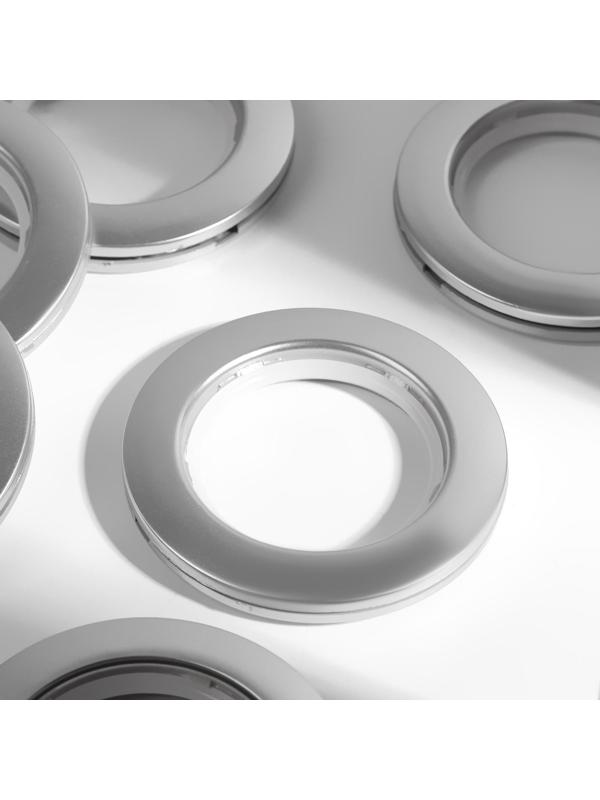 Люверсы для штор, d = 4,1/7,5 см, 10 шт, цвет серебряный