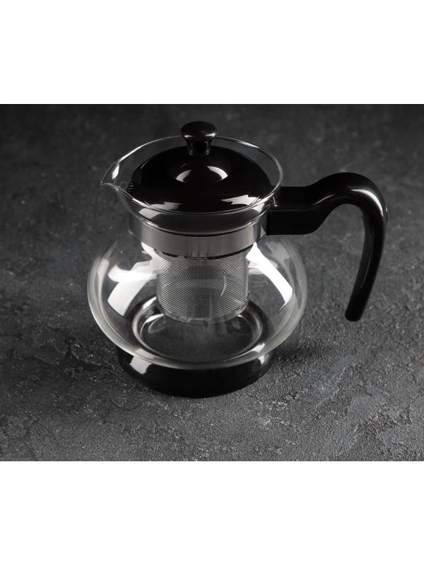 Чайник стеклянный заварочный «Мелодия», 750 мл, с металлическим ситом, цвет МИКС