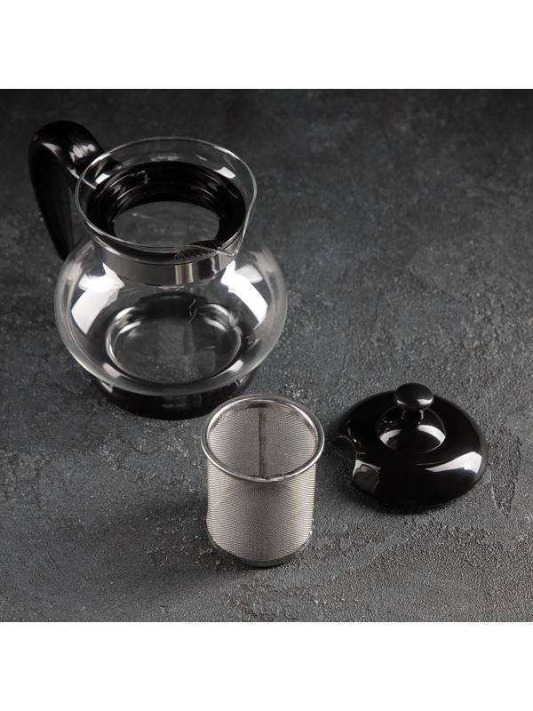 Чайник стеклянный заварочный «Мелодия», 750 мл, с металлическим ситом, цвет МИКС