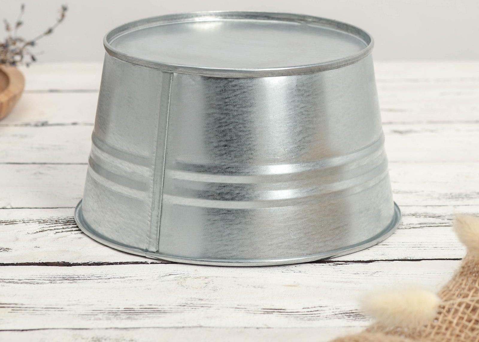 Кашпо оцинкованное, 1,5 л, ГОСТ