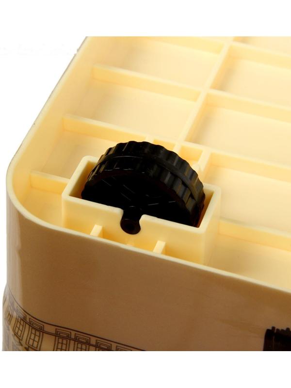 Контейнер для хранения с крышкой «Уличное кафе», 35 л, 50,5×31,5×28 см, на колёсиках, цвет слоновая кость