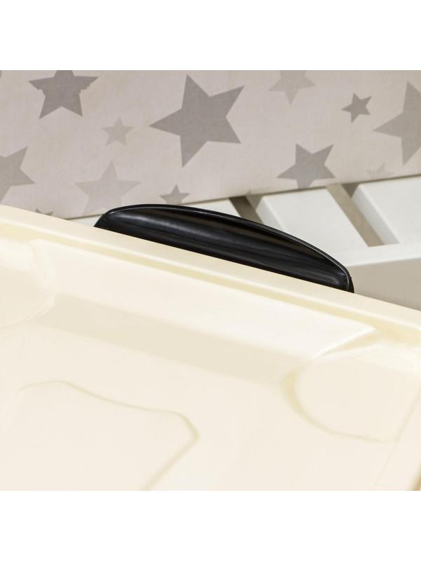 Контейнер для хранения с крышкой «Уличное кафе», 35 л, 50,5×31,5×28 см, на колёсиках, цвет слоновая кость