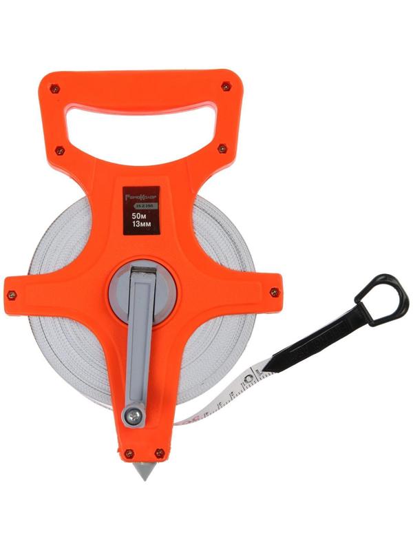 Мерная лента геодезическая Hobbi/Remocolor, фиберглассовая, открытый корпус, 50 м x 13 мм