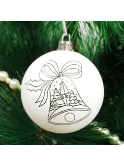 Новогоднее ёлочное украшение под роспись «Колокольчик» размер шара 6 см