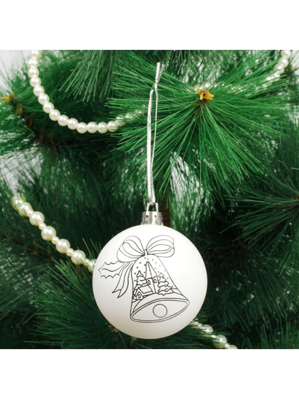Новогоднее ёлочное украшение под роспись «Колокольчик» размер шара 6 см